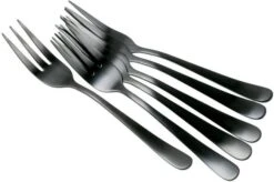 Amefa Austin 1410 Seis Tenedores De Pastelería Mate, Negro