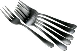Amefa Austin 1410 Seis Tenedores De Pastelería Mate, Negro