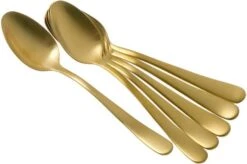 Amefa Austin 1410 Seis Cucharas De Café Oro Mate