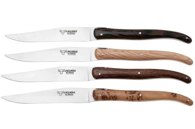 Laguiole En Aubrac 4MC99QFIHK, Juego De Cuchillos De Carne De 4 Piezas, Madera Francesa 3 Laguiole En Aubrac 4MC99QFIHK, Juego De Cuchillos De Carne De 4 Piezas, Madera Francesa