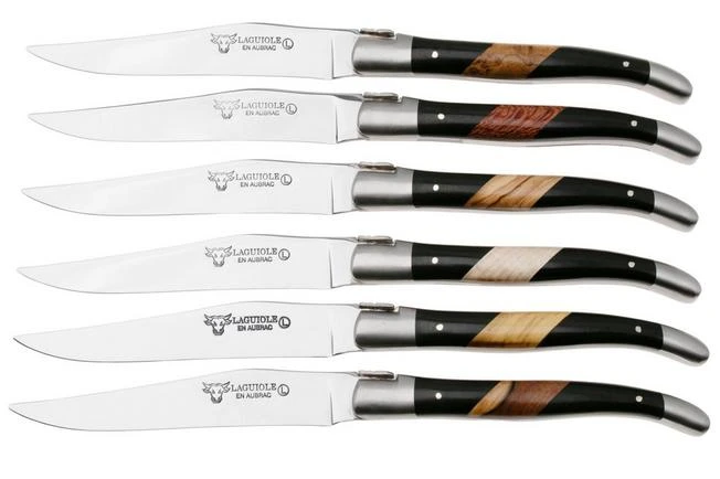 Laguiole En Aubrac 62C12PBMIH Paperstone Mixed Woods Matt Bolsters, Set De 6 Cuchillos Para Carne 3 Laguiole En Aubrac 62C12PBMIH Paperstone Mixed Woods Matt Bolsters, Set De 6 Cuchillos Para Carne
