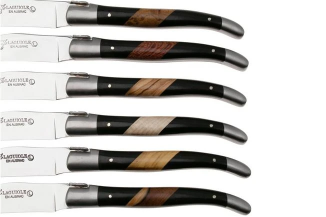 Laguiole En Aubrac 62C12PBMIH Paperstone Mixed Woods Matt Bolsters, Set De 6 Cuchillos Para Carne 4 Laguiole En Aubrac 62C12PBMIH Paperstone Mixed Woods Matt Bolsters, Set De 6 Cuchillos Para Carne - Imagen 2