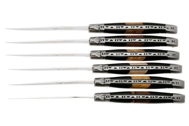 Laguiole En Aubrac 62C12PBMIH Paperstone Mixed Woods Matt Bolsters, Set De 6 Cuchillos Para Carne 5 Laguiole En Aubrac 62C12PBMIH Paperstone Mixed Woods Matt Bolsters, Set De 6 Cuchillos Para Carne - Imagen 3