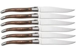 Laguiole En Aubrac 62C12PKMIH Brown Pakkawood Matt, Set De 6 Cuchillos Para Carne -Kinifeses Comercio AU62C12PKMIH 02 laguiole