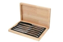 Laguiole En Aubrac 62C12PKMIH Brown Pakkawood Matt, Set De 6 Cuchillos Para Carne -Kinifeses Comercio AU62C12PKMIH 07 laguiole