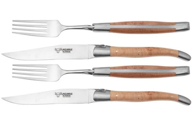 Laguiole En Aubrac CCF99BRIHL, Juego De Cubiertos De 4 Piezas, Madera De Zarza 3 Laguiole En Aubrac CCF99BRIHL, Juego De Cubiertos De 4 Piezas, Madera De Zarza