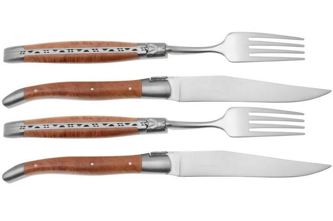 Laguiole En Aubrac CCF99BRIHL, Juego De Cubiertos De 4 Piezas, Madera De Zarza 4 Laguiole En Aubrac CCF99BRIHL, Juego De Cubiertos De 4 Piezas, Madera De Zarza - Imagen 2