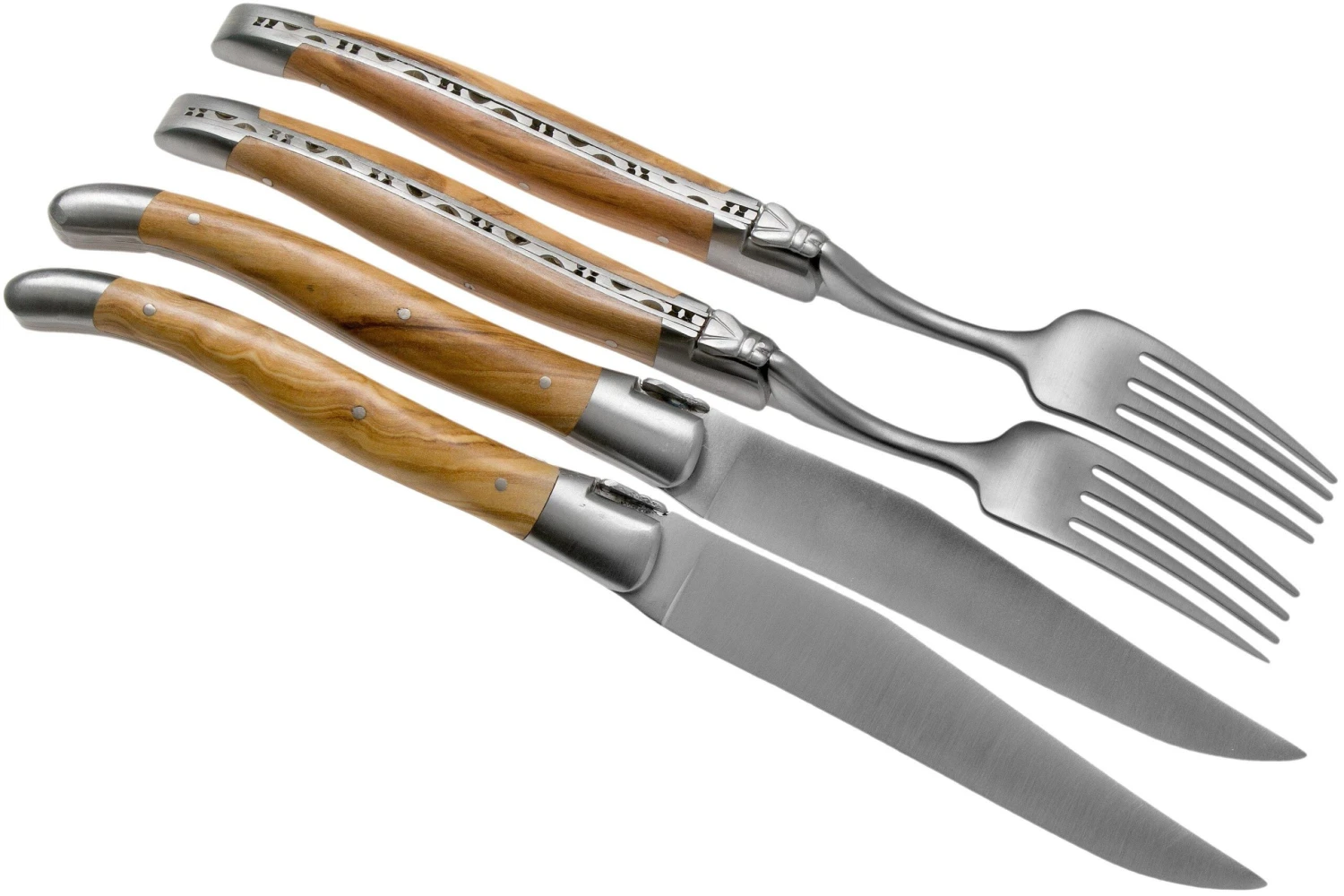 Laguiole En Aubrac CCF99OLIHL Juego De Cubiertos De 4 Piezas De Madera De Olivo 5 Laguiole En Aubrac CCF99OLIHL Juego De Cubiertos De 4 Piezas De Madera De Olivo - Imagen 3