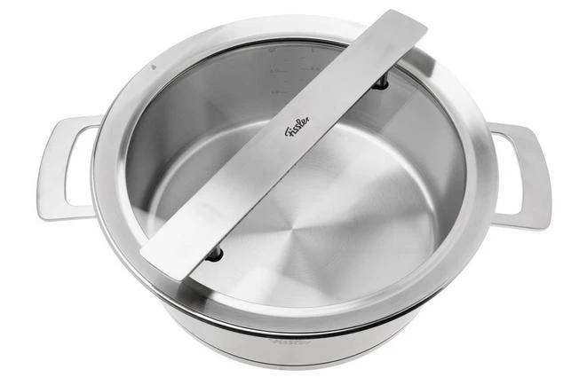 Fissler Phi Collection 016-123-24-000-0 Olla Baja, 24 Cm, 3.9L, Tapa De Vidrio 6 Fissler Phi Collection 016-123-24-000-0 Olla Baja, 24 Cm, 3.9L, Tapa De Vidrio - Imagen 4