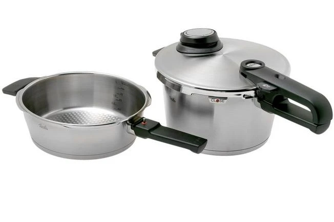 Fissler Vitavit Premium 622-412-11-070, Juego De Olla A Presión De 3 Piezas Con Inserto De Vapor, 4,5 L 3 Fissler Vitavit Premium 622-412-11-070, Juego De Olla A Presión De 3 Piezas Con Inserto De Vapor, 4,5 L
