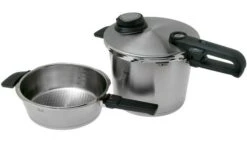 Fissler Vitavit Premium 622-412-12-070, Juego De Olla A Presi贸n De 3 Piezas Con Inserto De Vapor