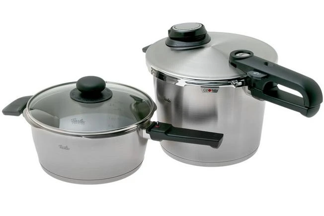 Fissler Vitavit Premium 622-412-13-090, Juego De Olla A Presión De 4 Piezas Con Tapa De Cristal Y Tapa De Vapor 3 Fissler Vitavit Premium 622-412-13-090, Juego De Olla A Presión De 4 Piezas Con Tapa De Cristal Y Tapa De Vapor