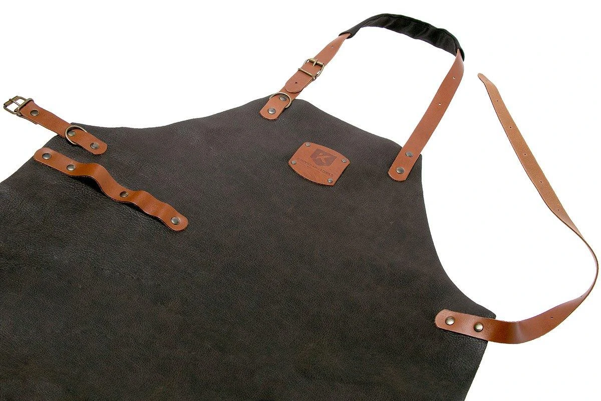 Knivesandtools Delantal De Cuero Utah Choco 82cm 4 Knivesandtools Delantal De Cuero Utah Choco 82cm - Imagen 2