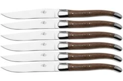 Forge De Laguiole 4560, Juego De 6 Cuchillos De Carne, Madera De Nogal