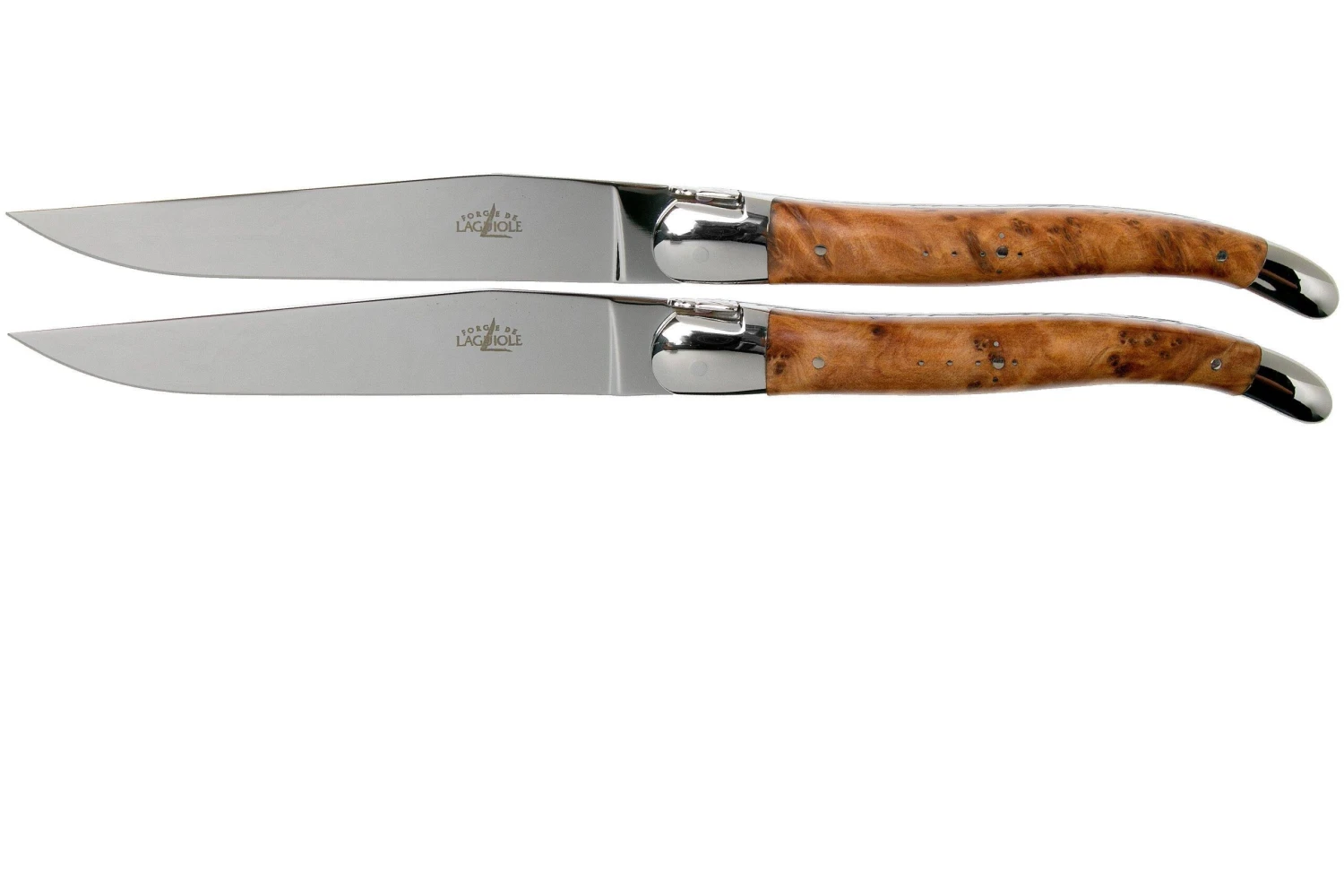 Forge De Laguiole, LAT22MINTHBRI, Juego De Cuchillos Para Carne De 2 Piezas Pulidos, Thuya-wood 3 Forge De Laguiole, LAT22MINTHBRI, Juego De Cuchillos Para Carne De 2 Piezas Pulidos, Thuya-wood