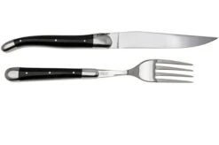 Forge De Laguiole Knife And Fork TF2MINBF Dark Horn, Juego De 2 Cubiertos, Pulido -Kinifeses Comercio LATF2MINBF 02 forgedelaguiole