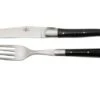 Forge De Laguiole Knife And Fork TF2MINEB Ebony, Juego De 2 Cubiertos, Mate -Kinifeses Comercio LATF2MINEB 01 forgedelaguiole