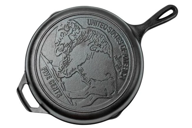 Lodge Classic Cast Iron "Buffalo Nickel" Logo L8SK3BN, Diámetro Aprox. 26 Cm, Sartén 5 Lodge Classic Cast Iron "Buffalo Nickel" Logo L8SK3BN, Diámetro Aprox. 26 Cm, Sartén - Imagen 3