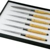 Nontron Christian Ghion 6-piezas Juego De Cuchillos Para Carne, Caja De Madera, T6TDBU