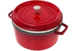 Staub Cocotte - Cocotte 26cm, 5,2L, Rojo Con Bandeja De Vapor