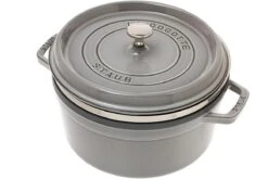 Staub Cocotte - Cocotte 26cm, 5,2L, Gris Con Bandeja De Vapor