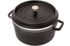 Staub Cocotte - Cocotte 26cm, 5,2L, Negro Con Bandeja De Vapor