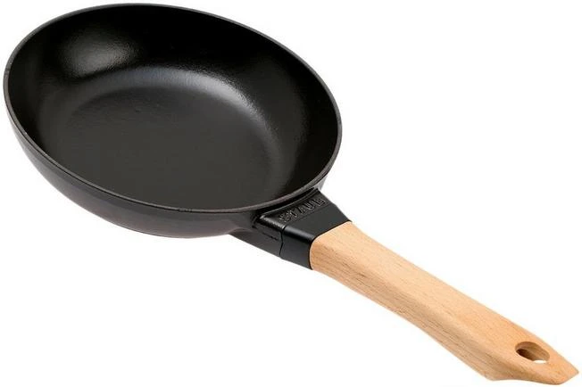 Staub Sartén Para Cocinar Con Mango De Madera 20cm, Negro 3 Staub Sartén Para Cocinar Con Mango De Madera 20cm, Negro