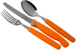 Victorinox Swiss Classic Juego De Cubiertos De 3-piezas De Color Naranja Con Cuchillo Plegable, 6.7192.F9