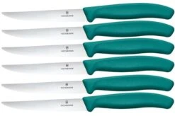 Victorinox Swiss Classic Steak & Pizza Knife 6.7234.6C1 Wavy, Green, Set De 6 Cuchillos Dentados Para Carne