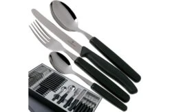 Victorinox SwissClassic 6.7833.24, Juego De Cubiertos De 24 Piezas Con Cuchillo Para Tomates, Negro