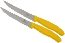 Victorinox SwissClassic Cuchillo Para Carne/-pizza Amarillo, Set De 2, 6.7936.12L8B