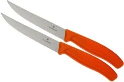 Victorinox SwissClassic Cuchillo Para Carne/-pizza Naranja, Set De 2, 6.7936.12L9B