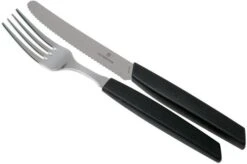 Victorinox Swiss Modern 6.9093.11W.12, Set De Cubiertos De 12 Piezas Con Cuchillo Para Tomates, Negro