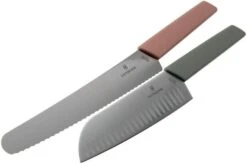 Victorinox Swiss Modern Juego De Cuchillos De Dos Piezas, Cuchillo Para Pan Y Santoku -Kinifeses Comercio VT6 9096 22G 03 victorinox