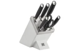 Zwilling All Star 1022776, Juego De 7 Cuchillos Con Bloque, Blanco/plateado